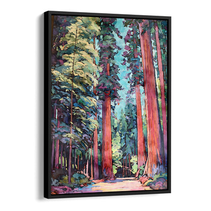 Redwood Forest Watercolor Print