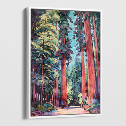 Redwood Forest Watercolor Print