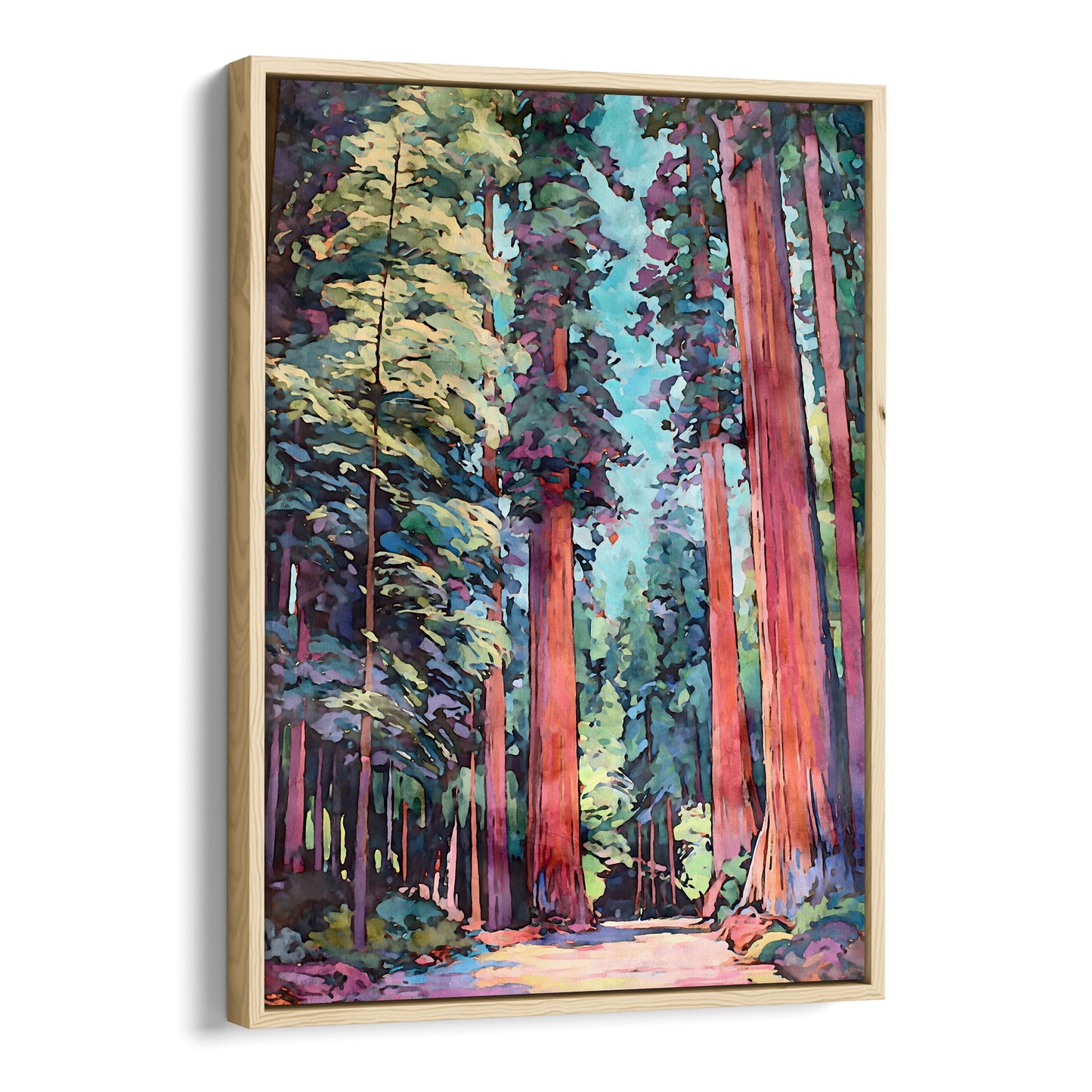 Redwood Forest Watercolor Print