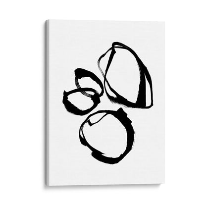 Black and White Minimalist Abstract Shapes Ink Painting Print