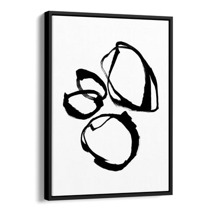 Black and White Minimalist Abstract Shapes Ink Painting Print