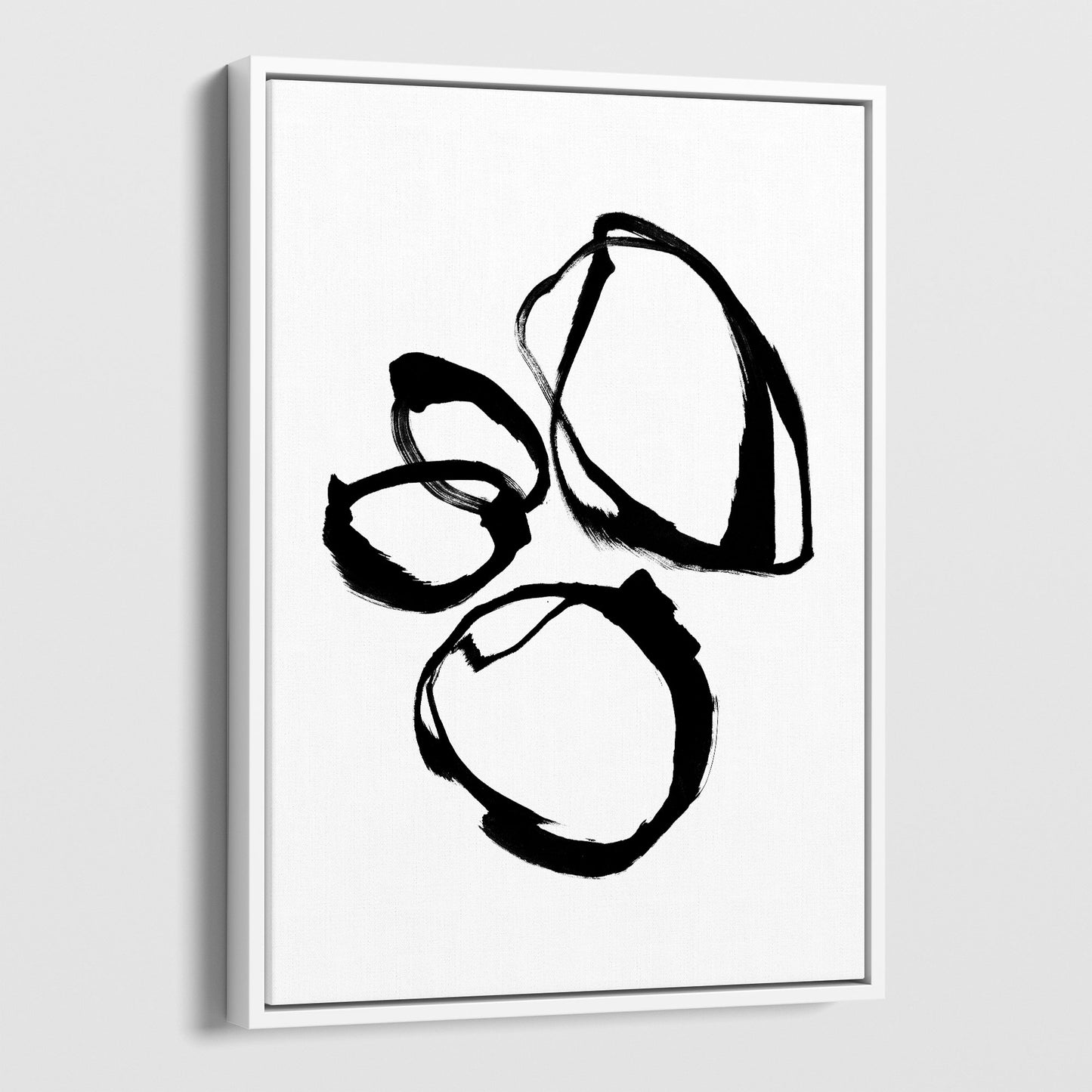 Black and White Minimalist Abstract Shapes Ink Painting Print