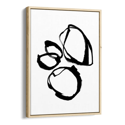 Black and White Minimalist Abstract Shapes Ink Painting Print