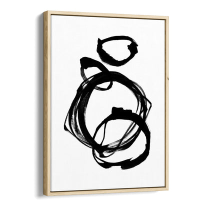 Ink Rings Black and White Minimalist Abstract Painting Print