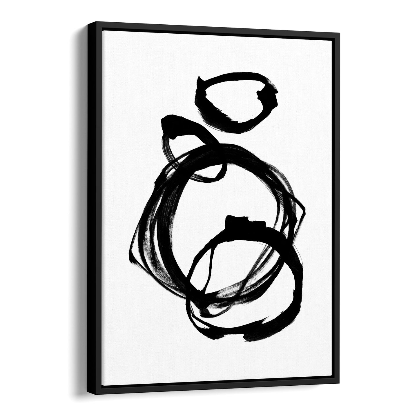 Ink Rings Black and White Minimalist Abstract Painting Print