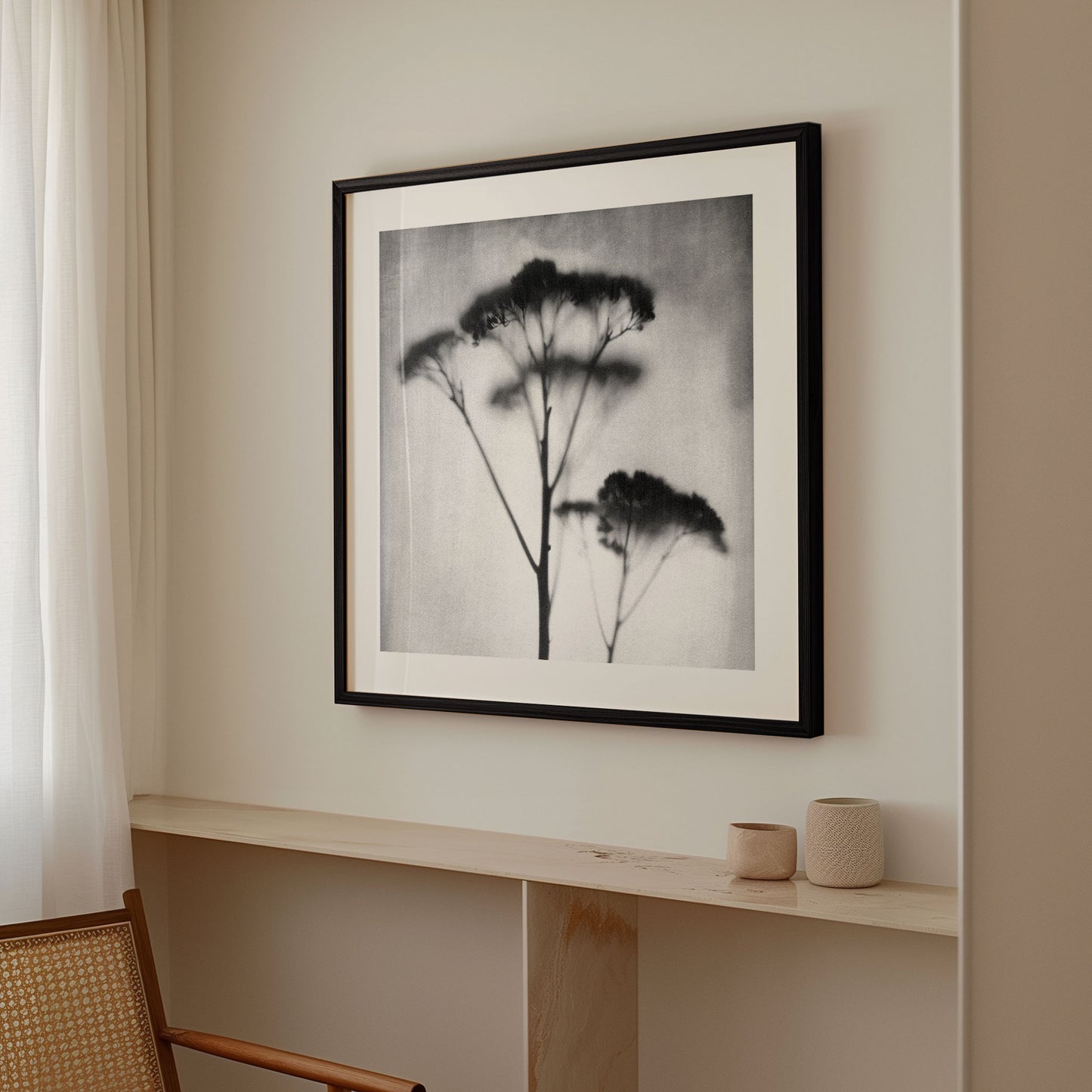 Black and White Sedum Print