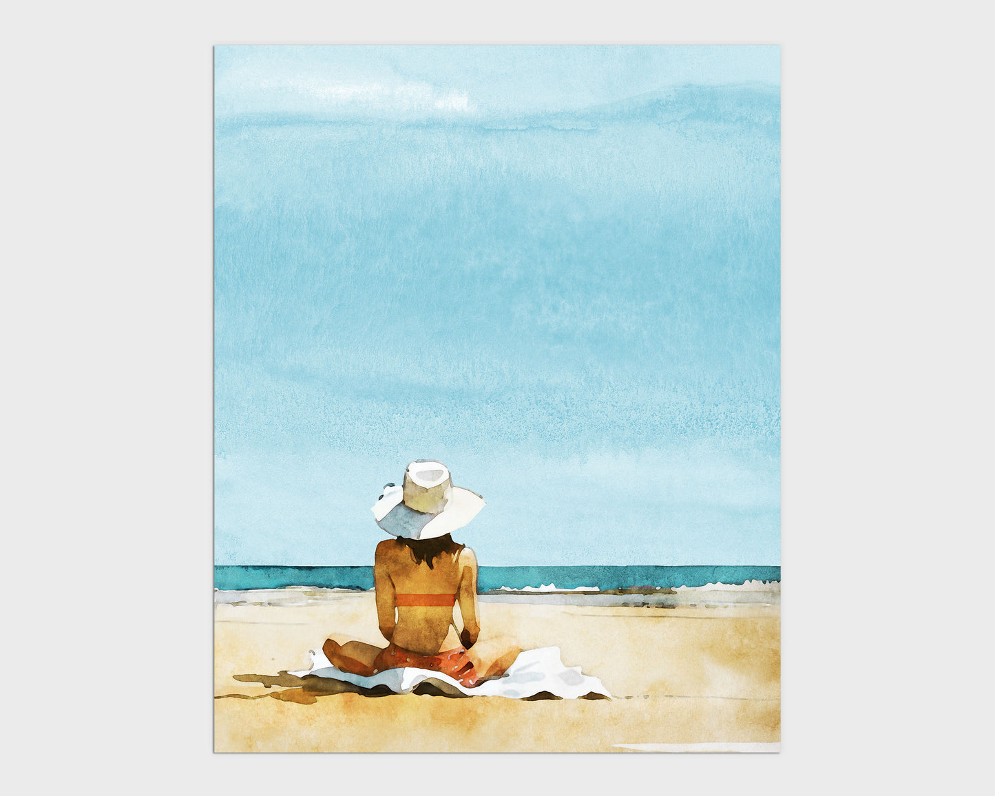 Woman on the Beach Print