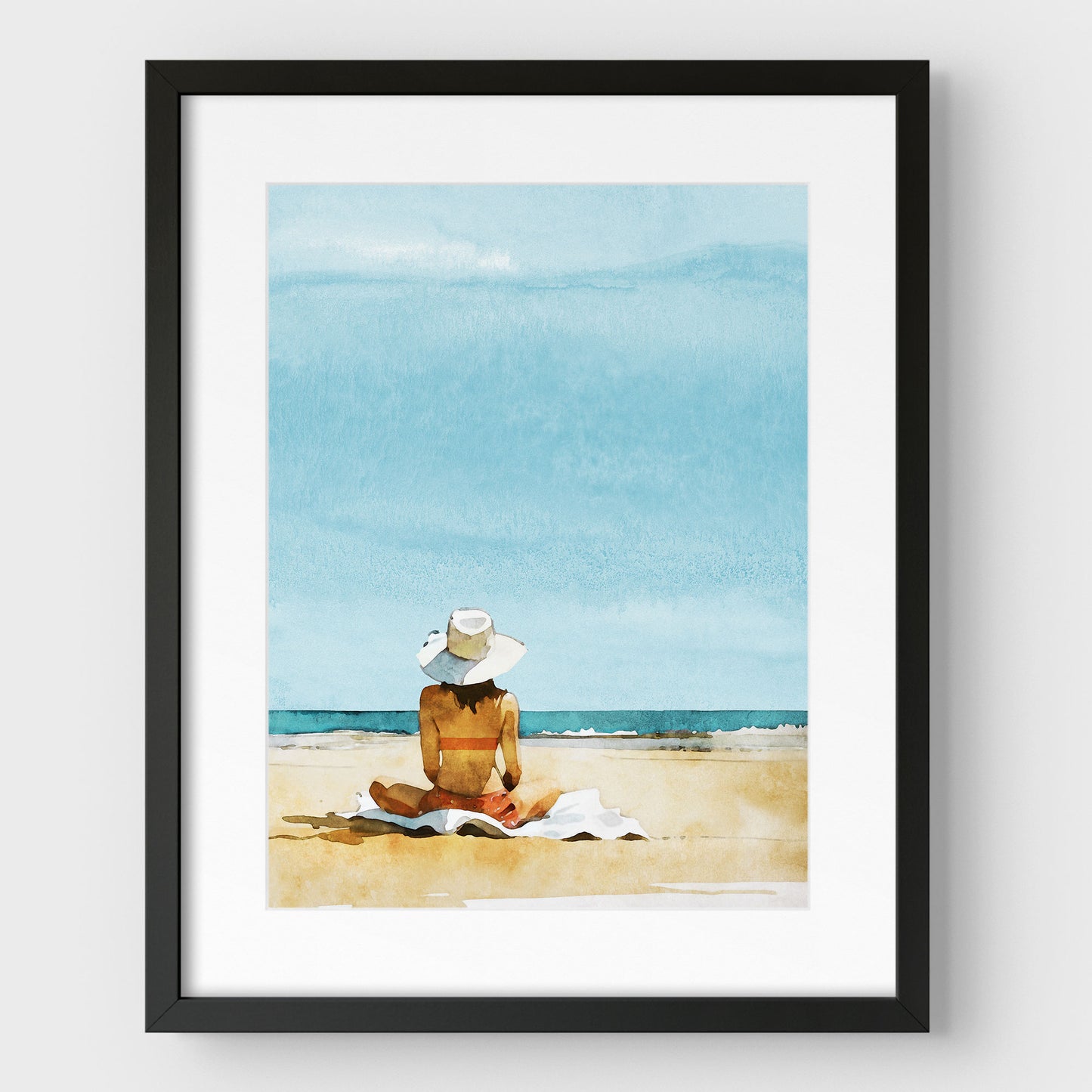 Woman on the Beach Print