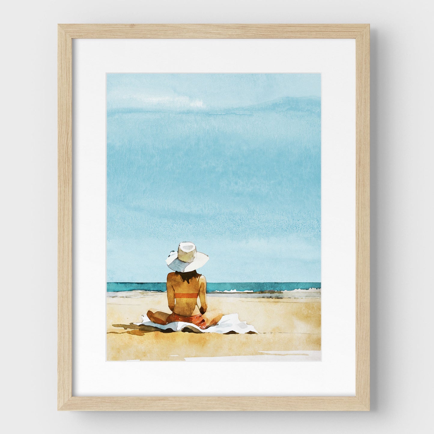 Woman on the Beach Print