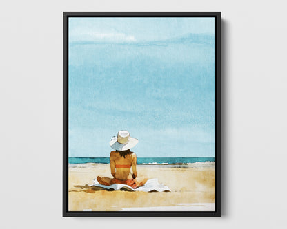 Woman on the Beach Print