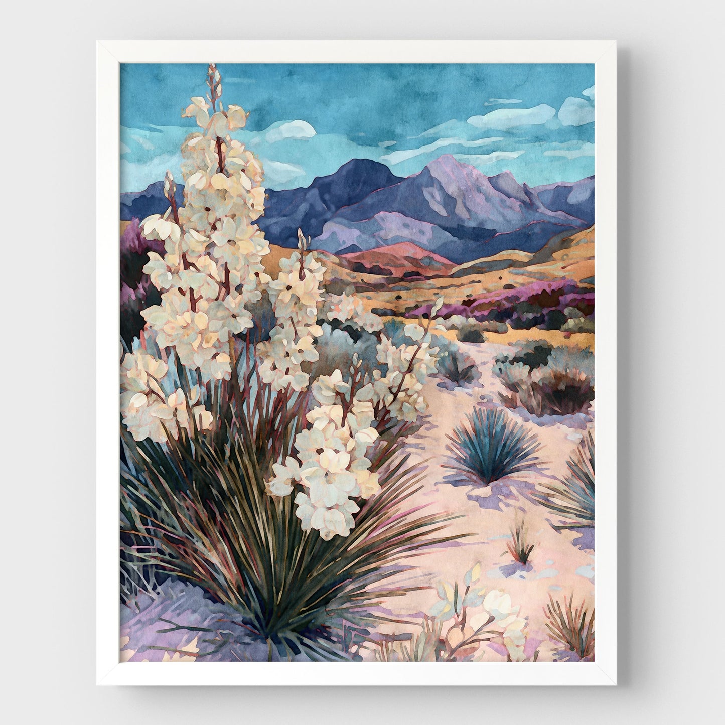 Southwest Yucca Landscape Watercolor Print