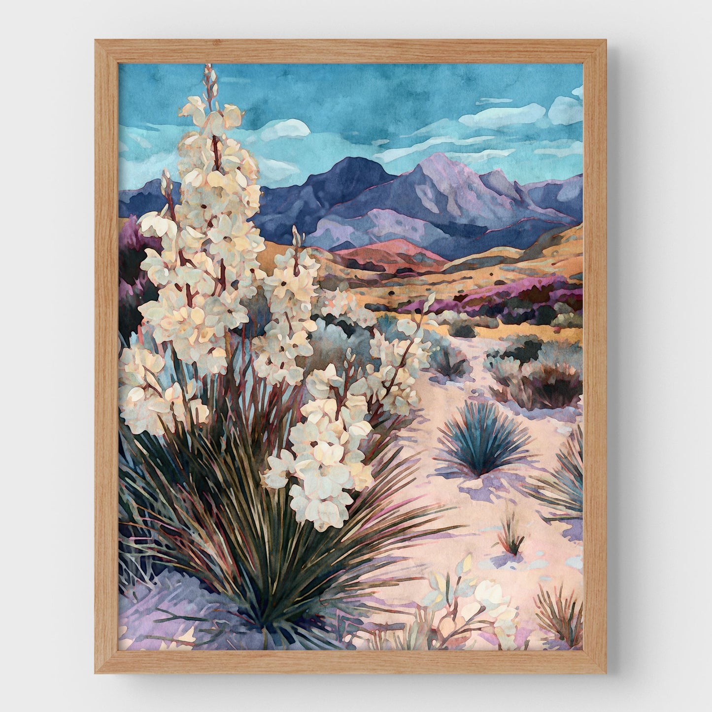 Southwest Yucca Landscape Watercolor Print