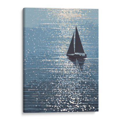 Sparkling Ocean Sailboat Art Print