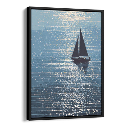 Sparkling Ocean Sailboat Art Print