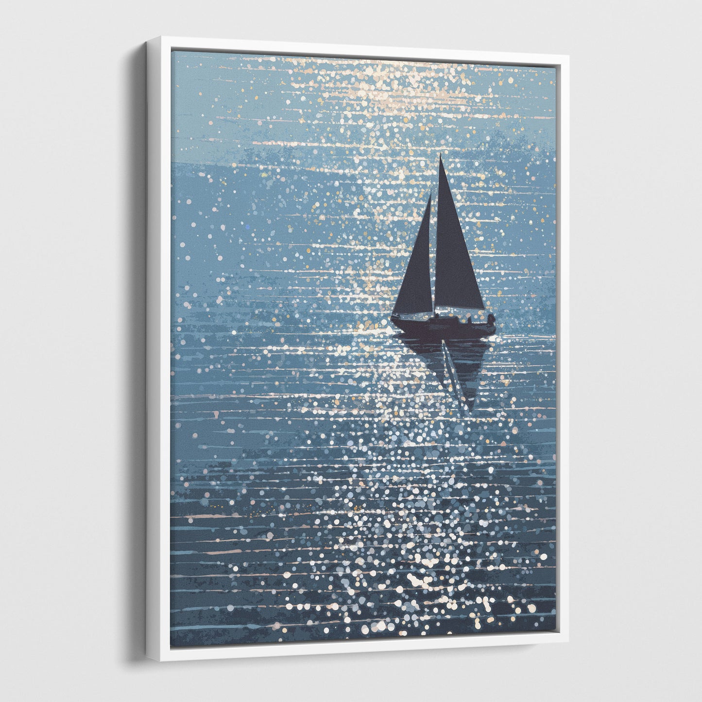 Sparkling Ocean Sailboat Art Print