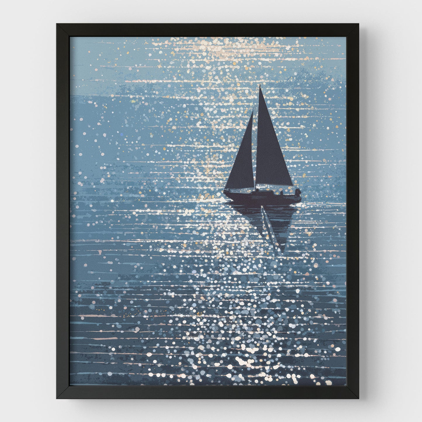 Sparkling Ocean Sailboat Art Print