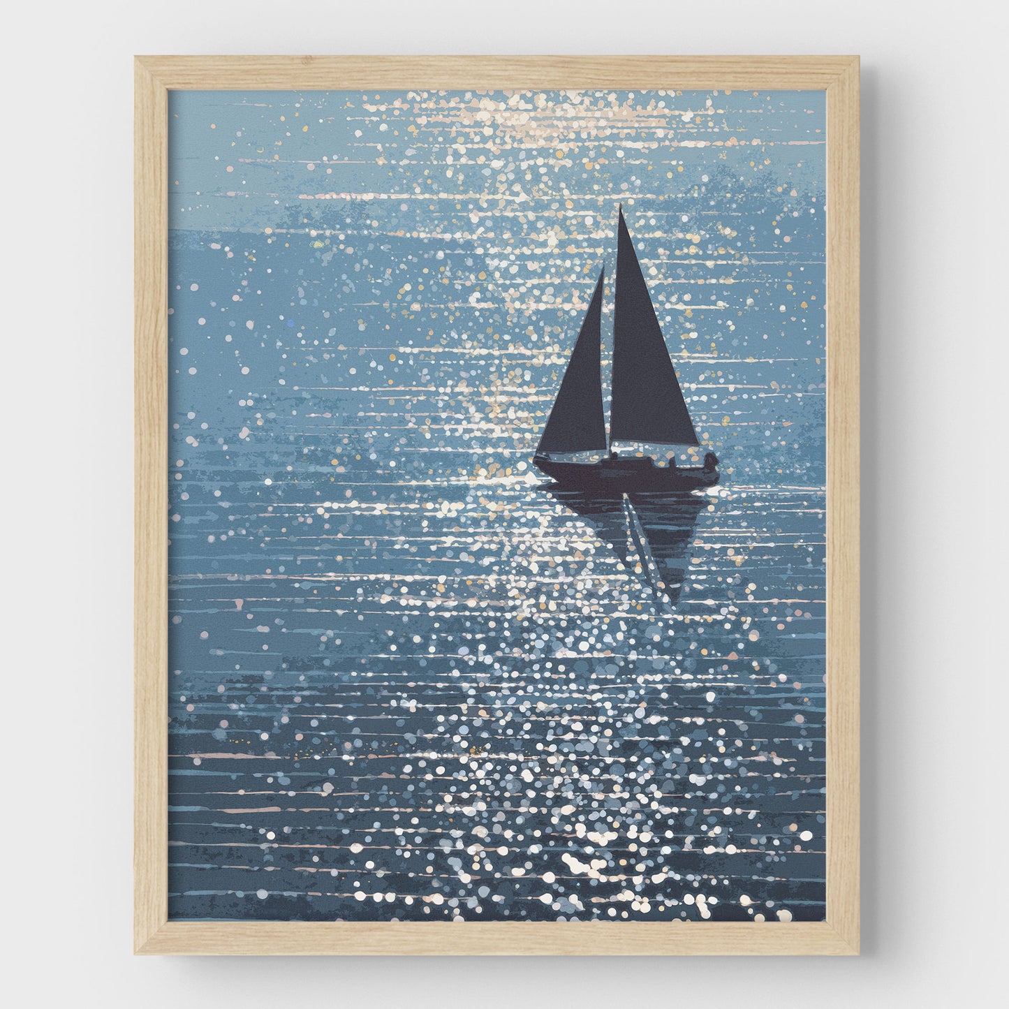 Sparkling Ocean Sailboat Art Print