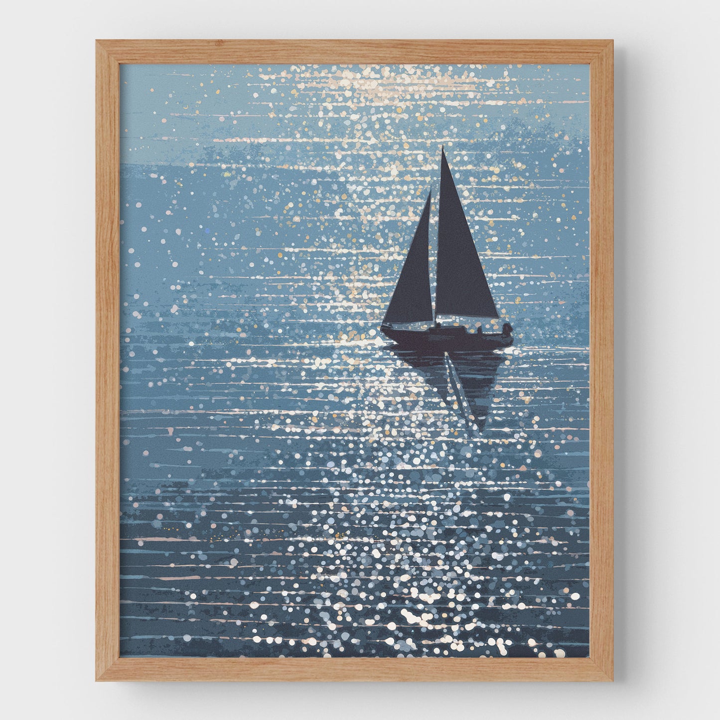 Sparkling Ocean Sailboat Art Print