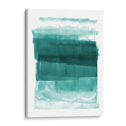 Teal Ombre Modern Abstract Minimalist Art Print