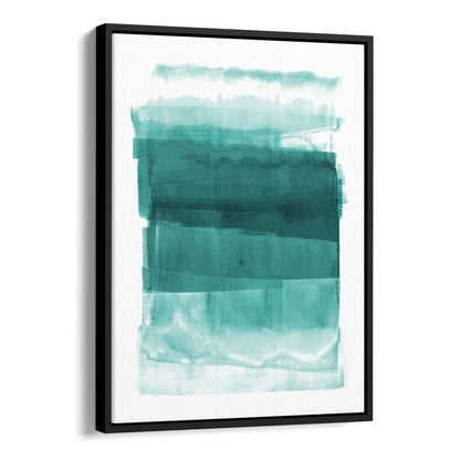 Teal Ombre Modern Abstract Minimalist Art Print