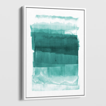 Teal Ombre Modern Abstract Minimalist Art Print