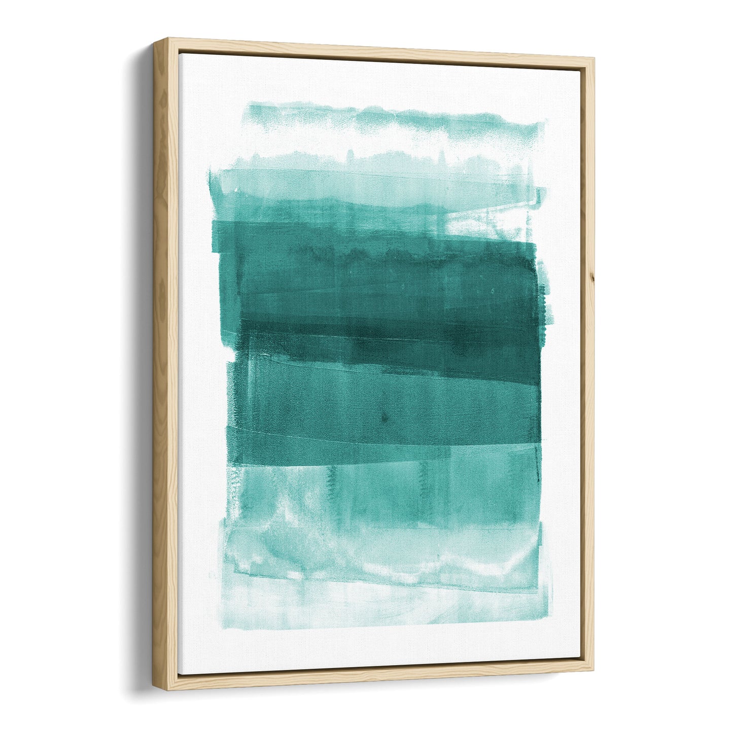 Teal Ombre Modern Abstract Minimalist Art Print