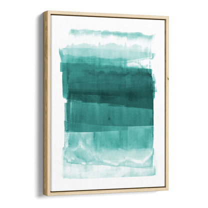 Teal Ombre Modern Abstract Minimalist Art Print