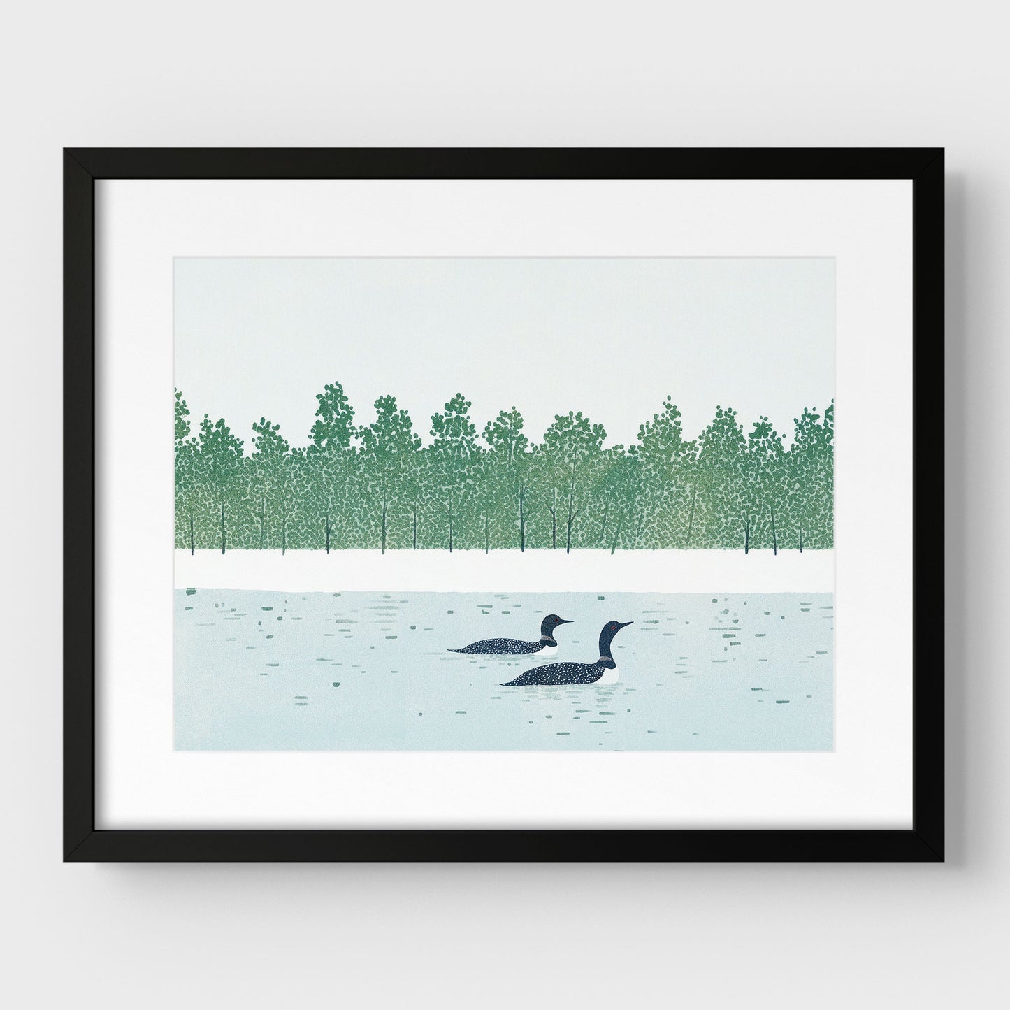 Loons on a Lake Art Print