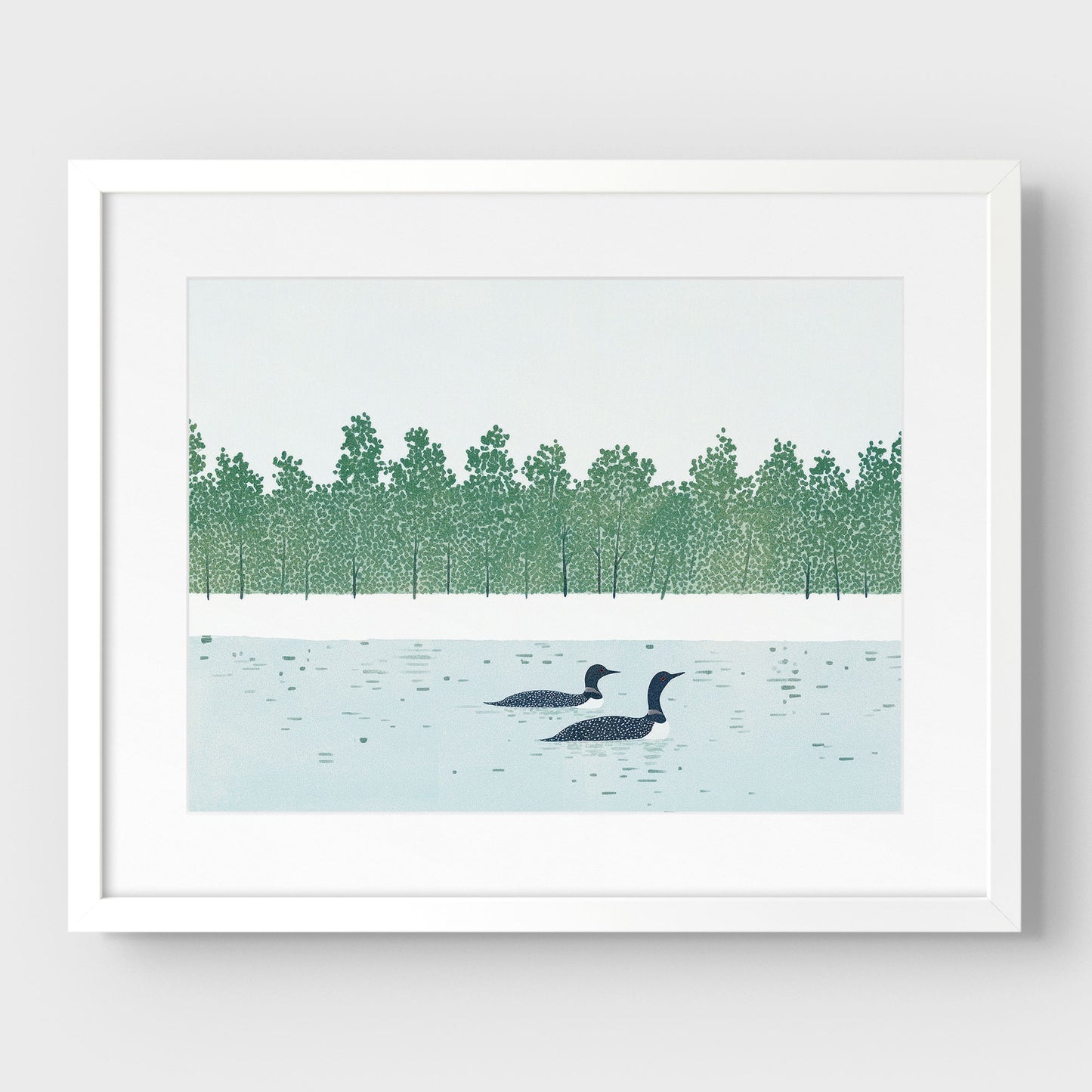 Loons on a Lake Art Print