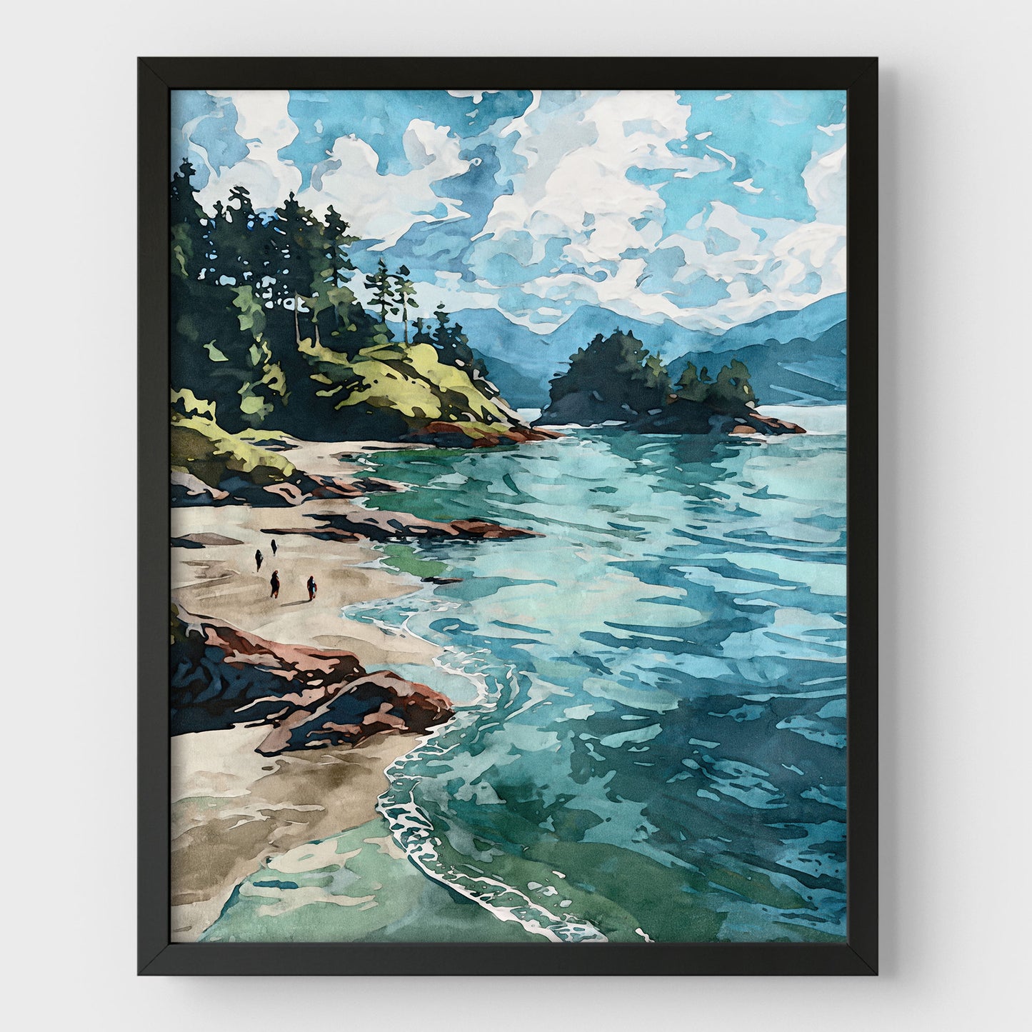 Vancouver Coast Watercolor Print