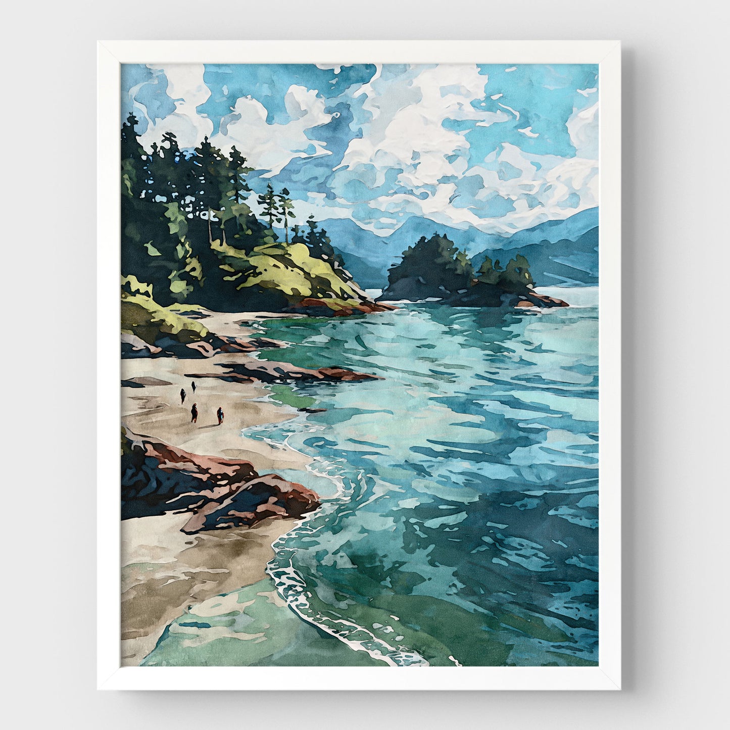Vancouver Coast Watercolor Print