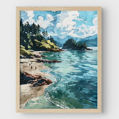 Vancouver Coast Watercolor Print
