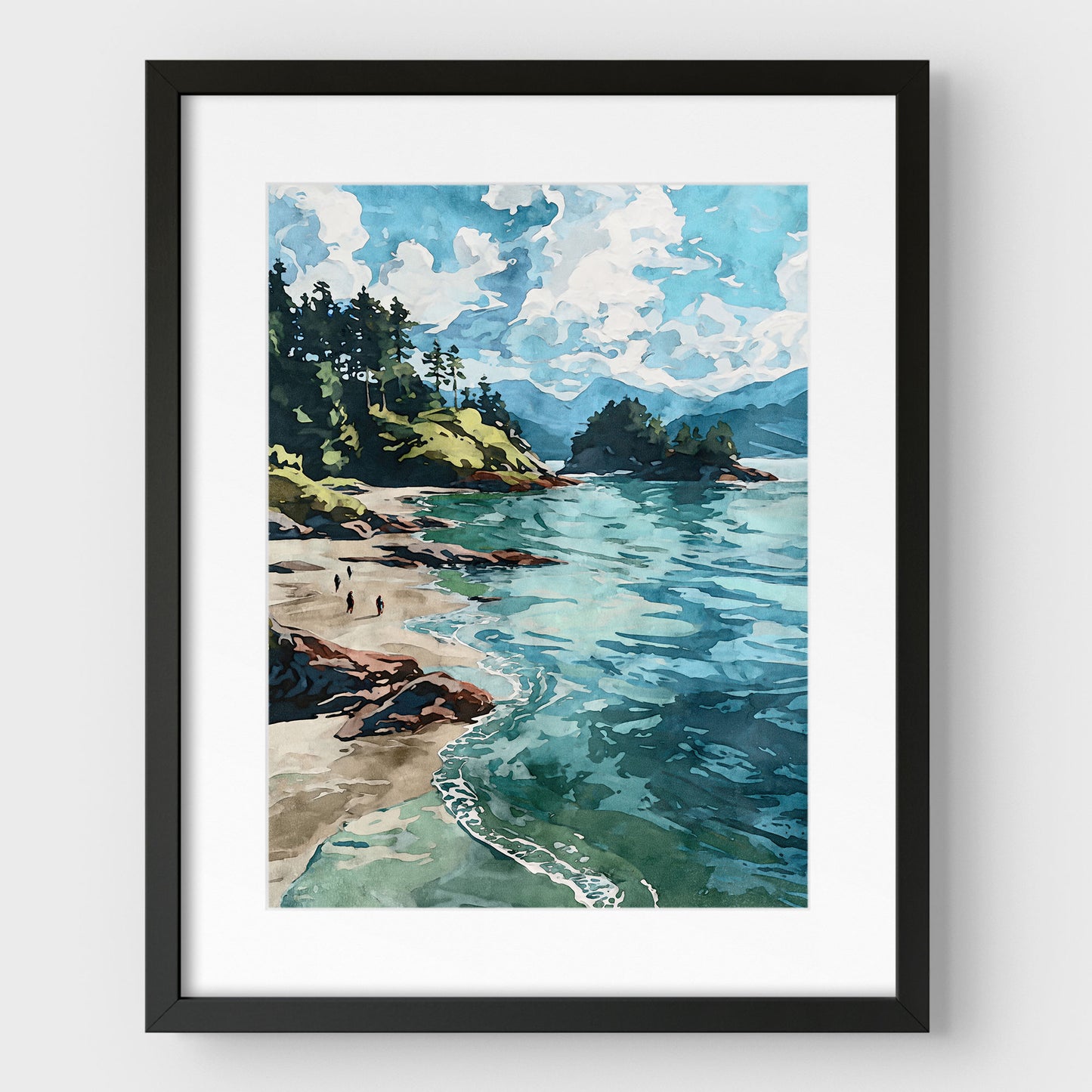Vancouver Coast Watercolor Print