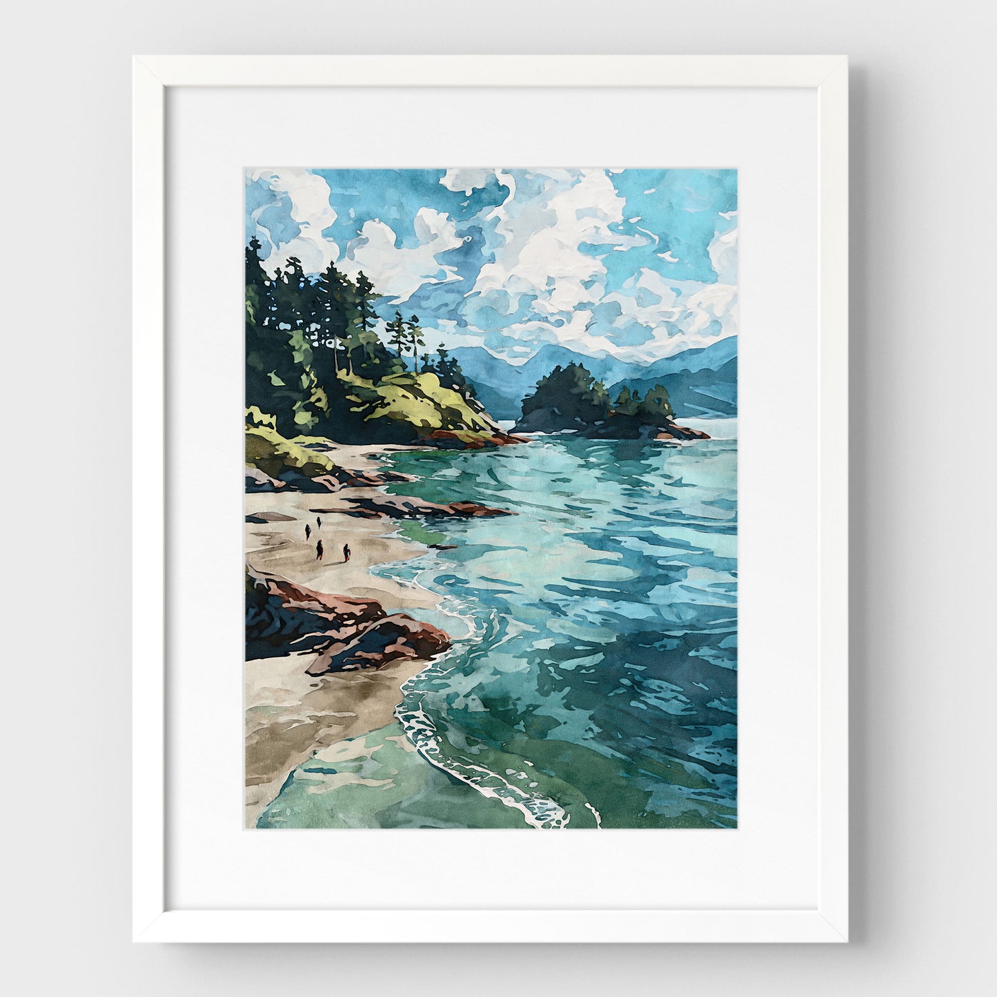 Vancouver Coast Watercolor Print