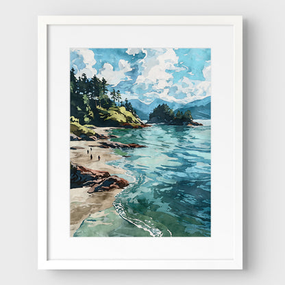 Vancouver Coast Watercolor Print