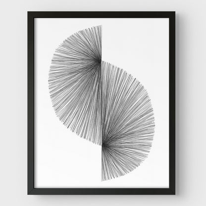 Wave Line Drawing Print