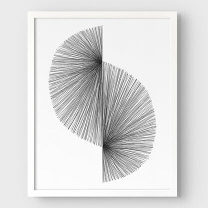 Wave Line Drawing Print
