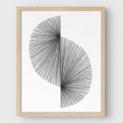 Wave Line Drawing Print