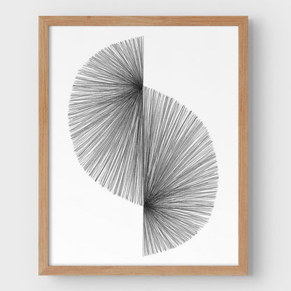 Wave Line Drawing Print