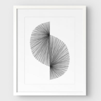 Wave Line Drawing Print
