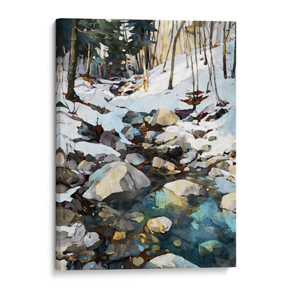Winter Forest Stream Art Print