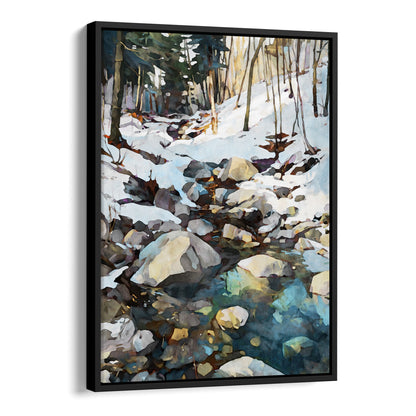 Winter Forest Stream Art Print