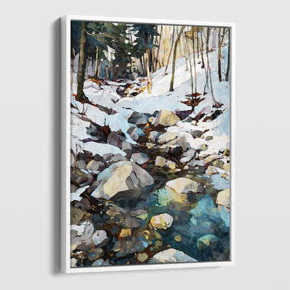 Winter Forest Stream Art Print