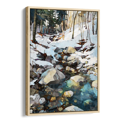 Winter Forest Stream Art Print