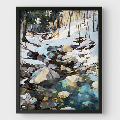 Winter Forest Stream Art Print