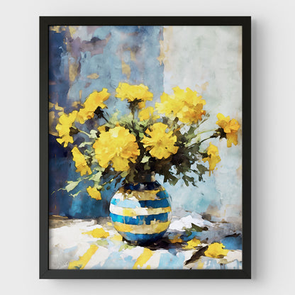 Yellow Marigolds Still Life Print