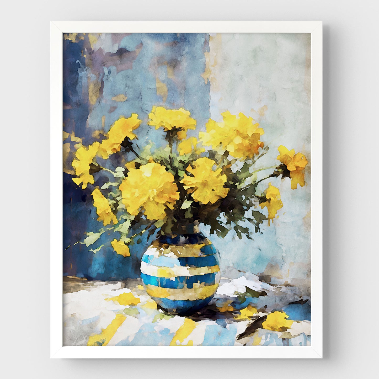 Yellow Marigolds Still Life Print