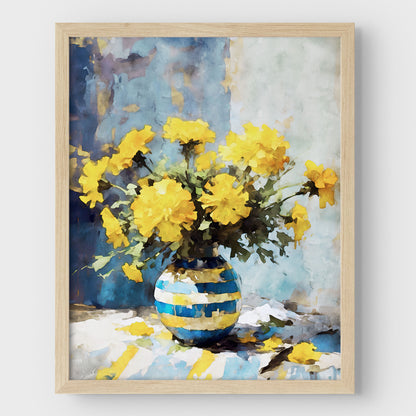Yellow Marigolds Still Life Print