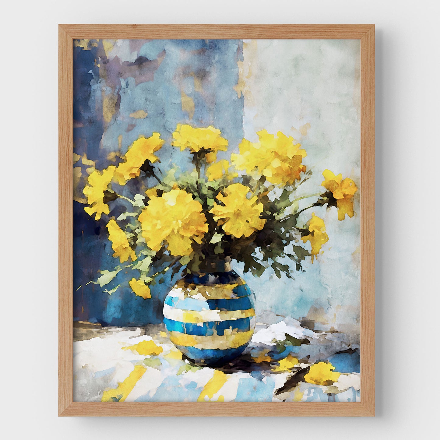 Yellow Marigolds Still Life Print