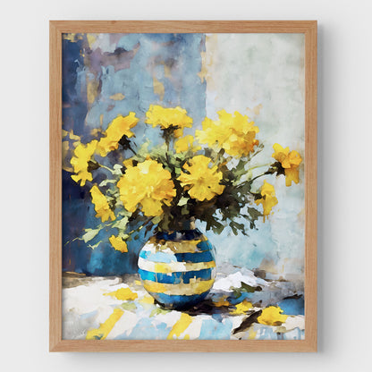 Yellow Marigolds Still Life Print